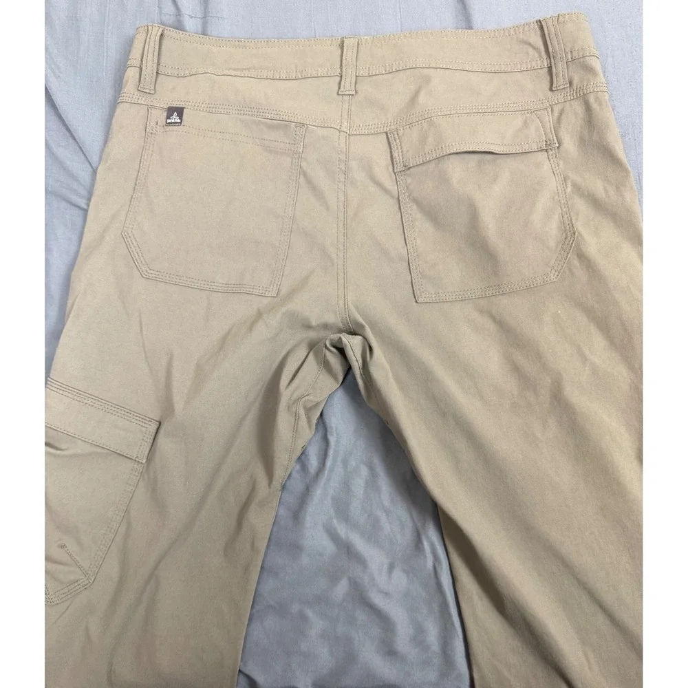 Prana Stretch Zion Straight Pants Mens 35x31 Light Brown Khaki Hiking Outdoor